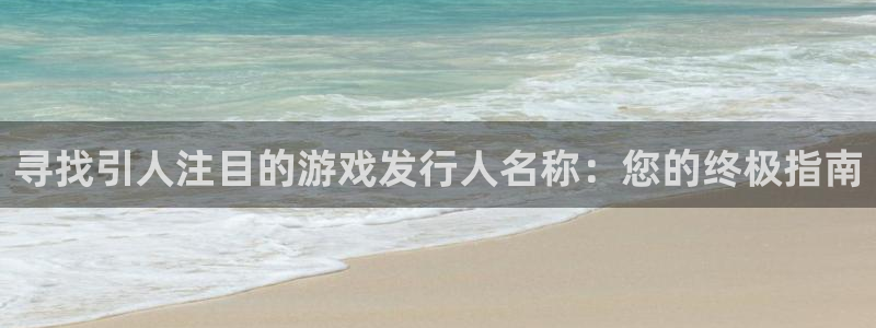 顺盈娱乐公司介绍怎么写：寻找引人注目的游戏发行人名称：您的终极指南