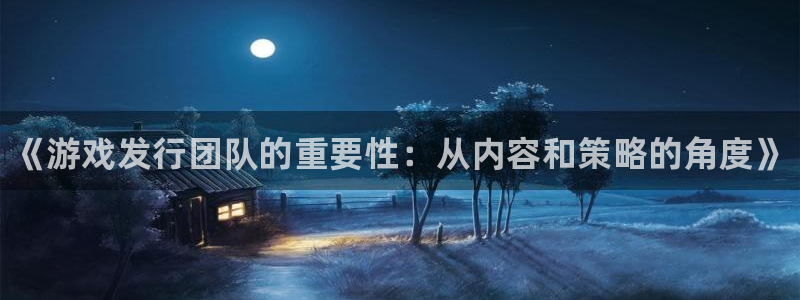 顺盈平台注册开户：《游戏发行团队的重要性：从内容和策略的角度》